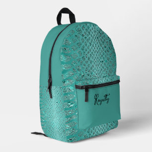 Türkis Safari Print Bedruckter Rucksack