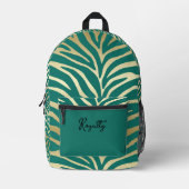 Türkis Safari Print Bedruckter Rucksack (Vorderseite)