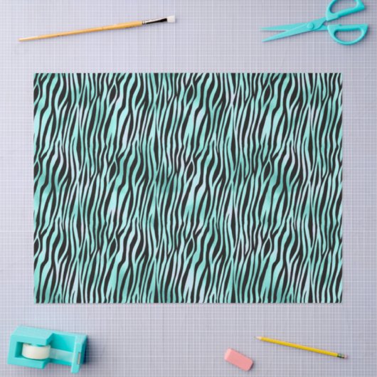 Türkis Safari Serie Design 15 Seidenpapier (Basteln)