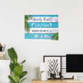 Türkis Sandy Toes Salty Kisses Mr & Mrs Poster (Heimbüro)