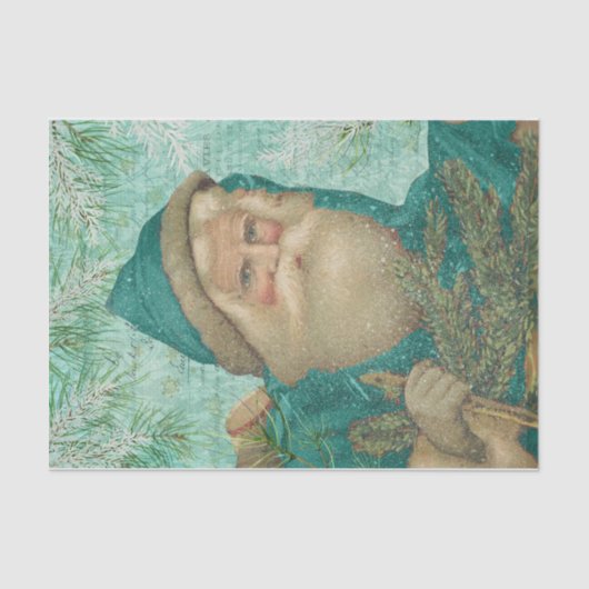 Türkis Santa Seidenpapier (Vorderseite)