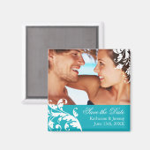 Türkis Save the Date Wedding Magnet (Vorderseite/Rückseite)