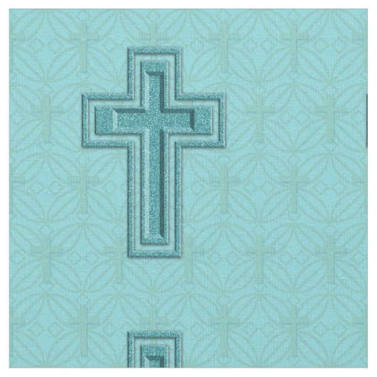 Türkis-Schein-Kreuz-Gewebe Stoff (Nahaufnahme)