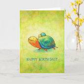 Türkis-Schildkröte-Gruß-Karte (kundengerecht) Karte (Gelbe Blume)