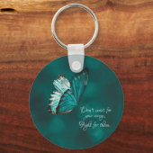 Türkis-Schmetterling-Schlüsselanhänger Schlüsselanhänger (Vorderseite)