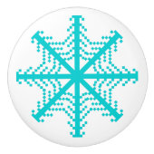 Türkis-Schneeflocke Keramikknauf (Vorderseite)