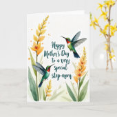 Türkis Schrift Stiefmutter Karte (Gelbe Blume)