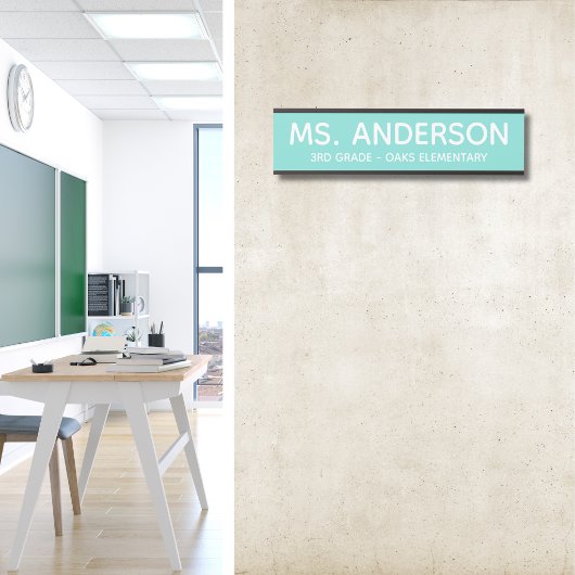 Türkis-Schulzimmer-Türschild Türschild