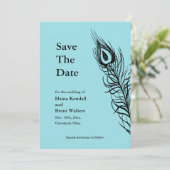 Türkis Schütteln Sie Ihren Schwanz Feathers Save t The Date (Stehend Vorderseite)