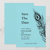 Türkis Schütteln Sie Ihren Schwanz Feathers Save t The Date (Vorne/Hinten)