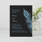 Türkis Schütteln Sie Ihren Schwanz Federn Rehearsa Einladung (Stehend Vorderseite)