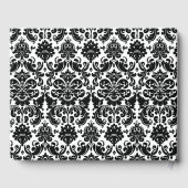 Türkis, Schwarz-Damast-Liebe Hört Hochzeit Gästebuch (Rückseite)