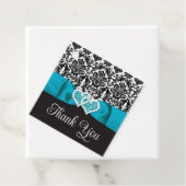 Türkis, Schwarz-Damast-Liebe Hört Hochzeit Geschenkanhänger (Beispiel)