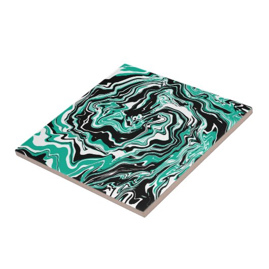 Türkis, schwarz und weiß Marmorfliesen Kunst Fliese (Seite)