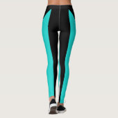 Türkis-schwarze Sport-Hosen, die mutiges Training Leggings (Rückseite)
