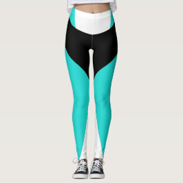 Türkis-schwarze Sport-Hosen, die mutiges Training Leggings