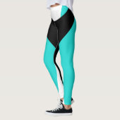 Türkis-schwarze Sport-Hosen, die mutiges Training Leggings (Links)