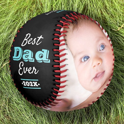Türkis Schwarzer bester Vater je Typografie Modern Baseball