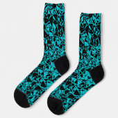 Türkis schwarzes Dreieckmuster Socken (Linkes Detail)