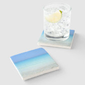 Türkis-Seascape-Landschaft Steinuntersetzer (Seitenansicht)