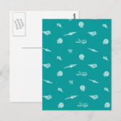 Türkis Seashell Pattern Postkarte (Vorne/Hinten)