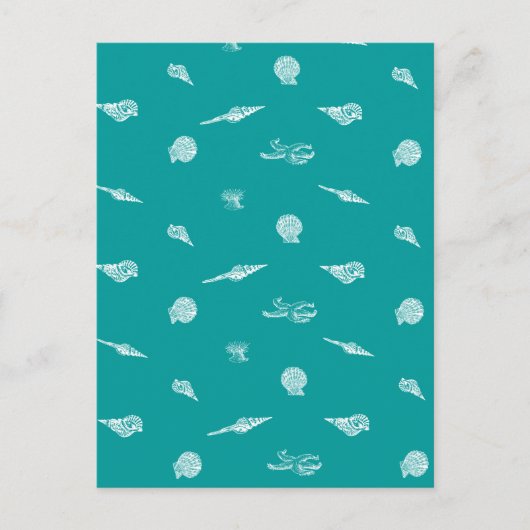 Türkis Seashell Pattern Postkarte (Vorderseite)