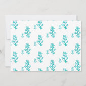 Türkis-Seepferd-Strand-Hochzeits-Einladung Einladung (Rückseite)