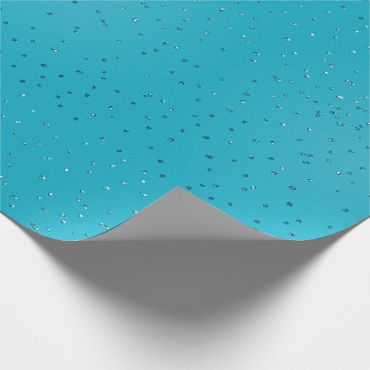 Türkis-Sequin-Look Weihnachten Geschenkpapier (Ecke)