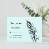 Türkis Shake deinen Schwanz Feathers UAWG RSVP Karte (Stehend Vorderseite)