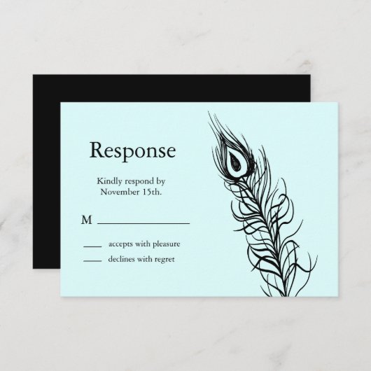 Türkis Shake deinen Schwanz Feathers UAWG RSVP Karte (Vorne/Hinten)