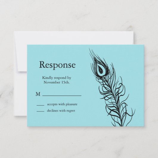 Türkis Shake deinen Schwanz Feathers UAWG RSVP Karte (Vorderseite)