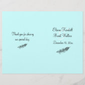 Türkis Shake Ihr Schwanz Feathers Wedding Programm (Vorderseite)