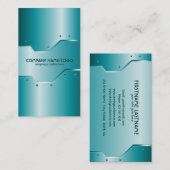 Türkis Shiny Metallic Embossed Look Visitenkarte (Vorne/Hinten)