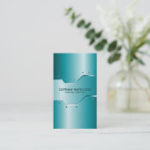 Türkis Shiny Metallic Embossed Look Visitenkarte (Stehend Vorderseite)