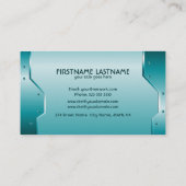 Türkis Shiny Metallic Embossed Look Visitenkarte (Rückseite)