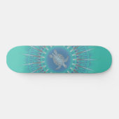 Türkis Silver Turtle Mandala Skateboard (Horizontal)