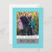 Türkis Simple Snowflake Foto Postkarte (Vorne/Hinten)