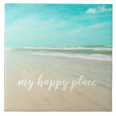 Türkis Sky Beach Seascape Fliese (Vorderseite)