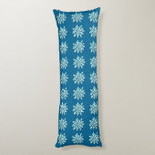 Türkis Snowflake Body Kissen (Rückseite (Vertikal))