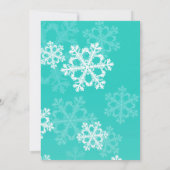 Türkis Snowflakes Weihnachtsfeier Einladung (Rückseite)