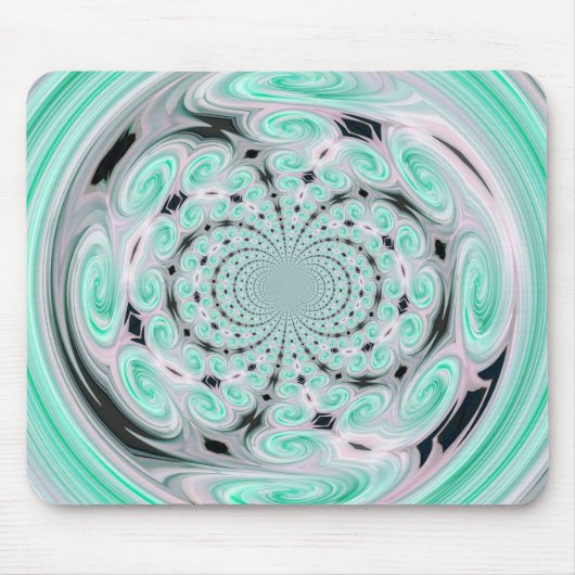 Türkis Soft Cloud Swirt Mousepad (Vorne)