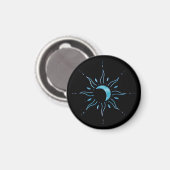 Türkis Sonne Magnet (Vorderseite/Rückseite)