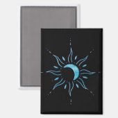 Türkis Sonne Magnet (Vorderseite/Rückseite)
