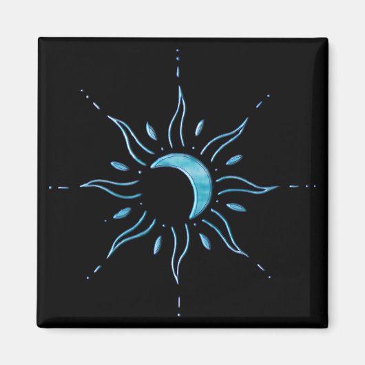 Türkis Sonne Magnet (Vorne)