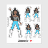 Türkis-Spark-Tänzer-Sticker #1 Aufkleber (Blatt)