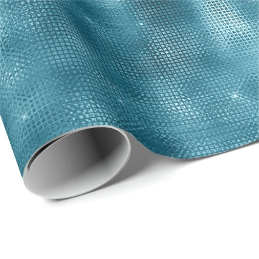 Türkis Sparkle Geschenkpapier (Rolleneckpunkt)