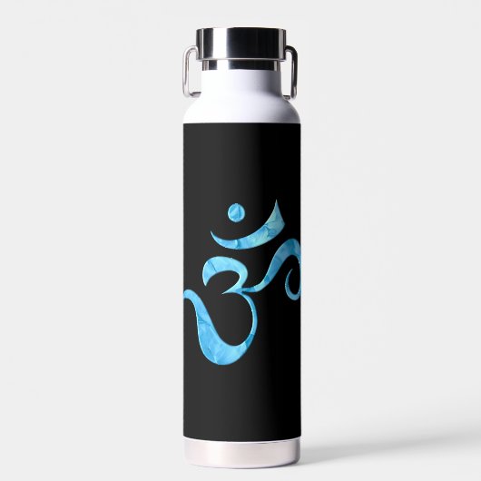 Türkis Sparkle Om Trinkflasche (Vorne)