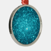 Türkis Sparkle Ornament Aus Metall (Rechts)