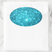 Türkis Sparkle Ovaler Aufkleber (Tasche)