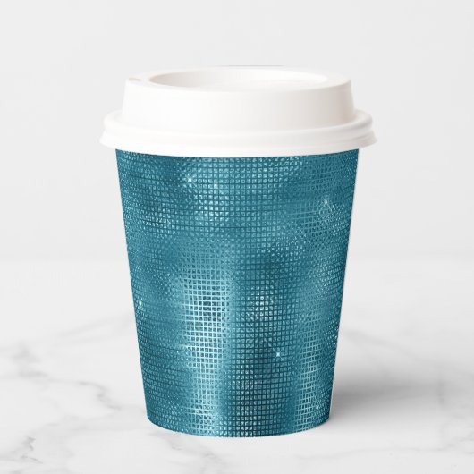 Türkis Sparkle Pappbecher (Rückseite)